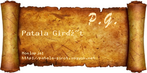 Patala Girót névjegykártya